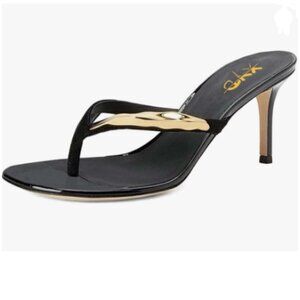 XYD Black Classic Thong Sandals High Heel Flip Flops Open Toe Daily Slippers